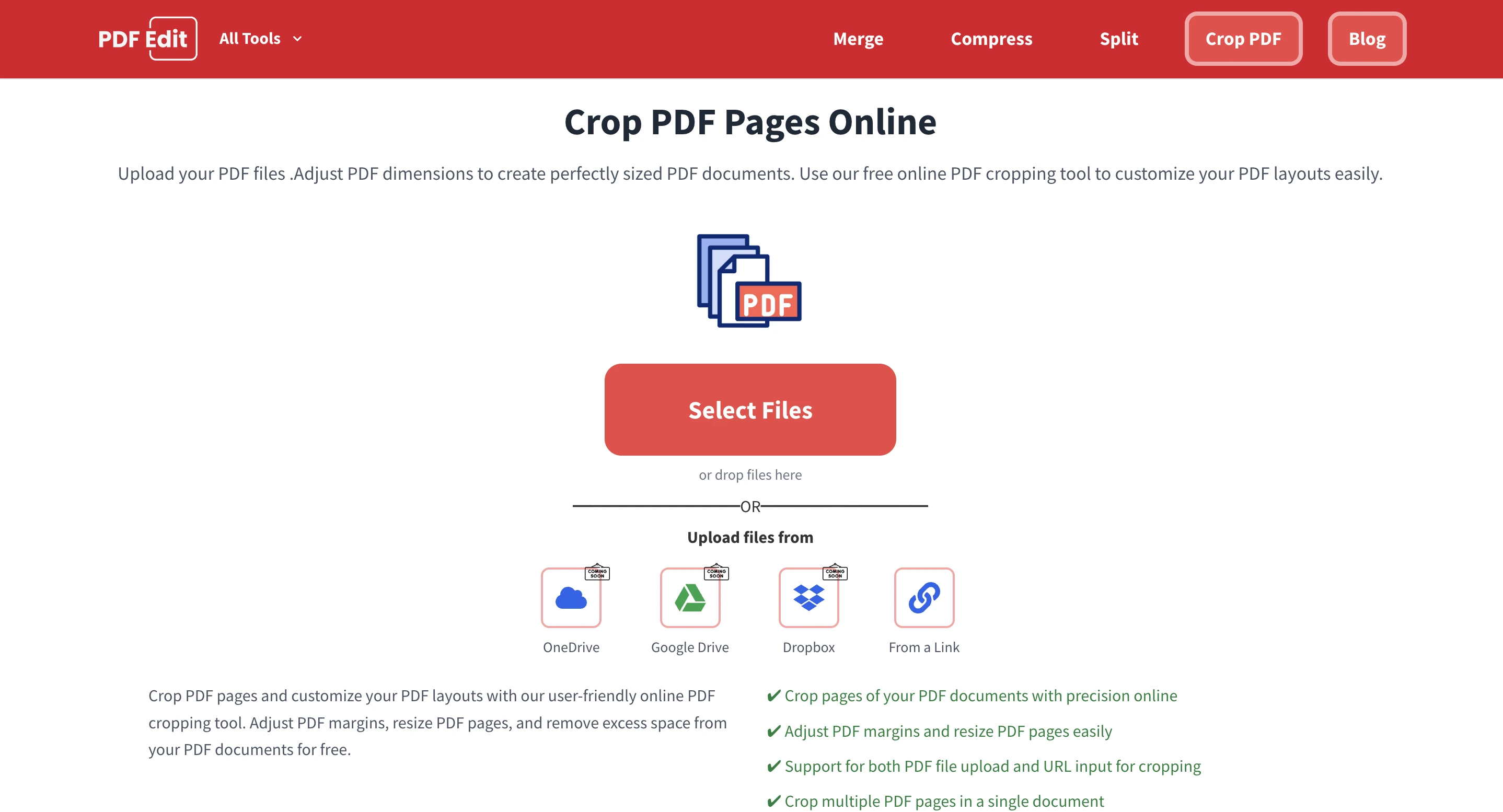 Step 1: Crop PDF option