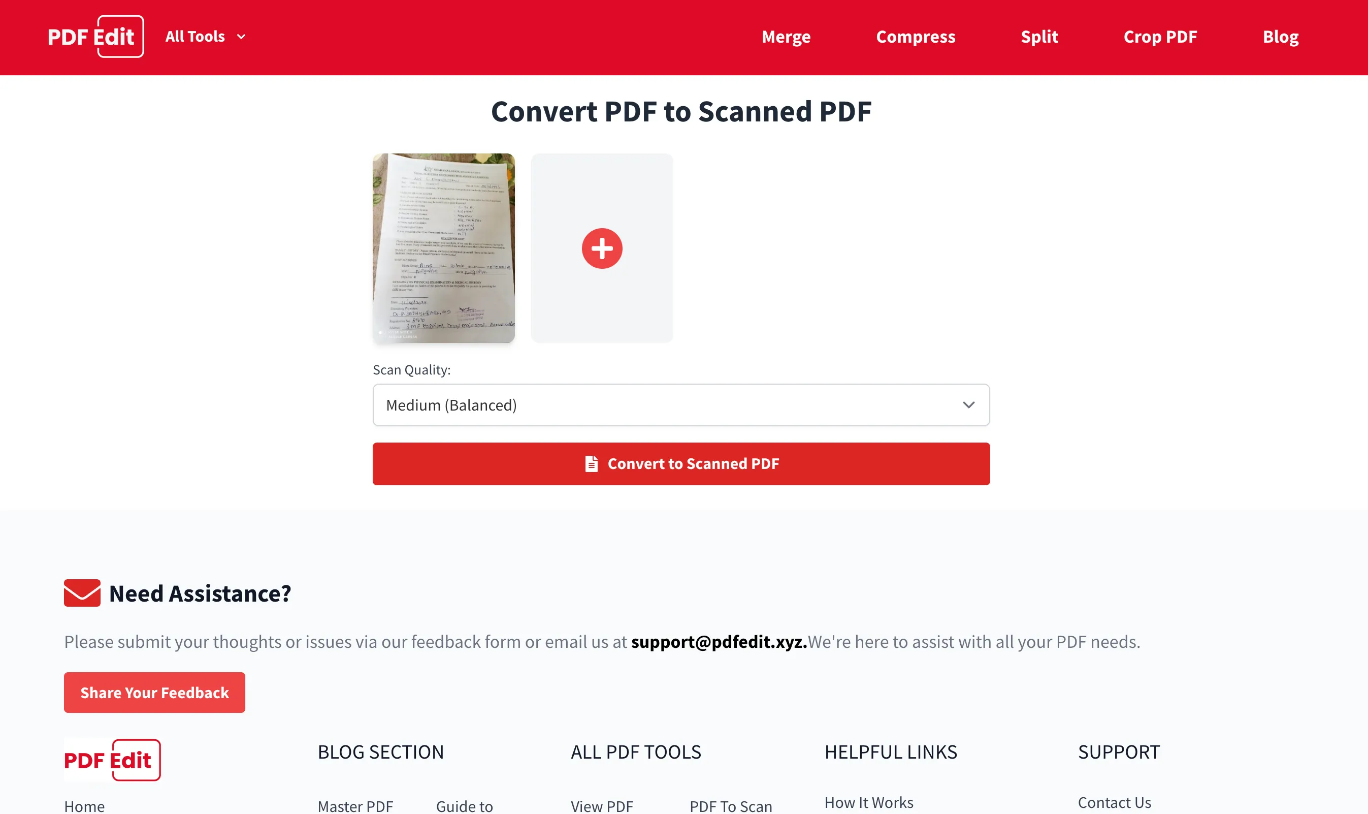 Upload PDF Step